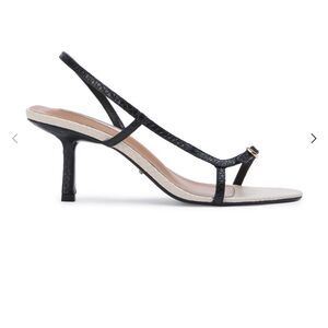 $190 Tony Bianco Christine Sandal in Black Snake size 7.5